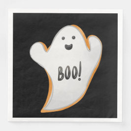 SERVILLETA DE PAPEL DE CENA CUTE WHITE AND ORANGE HALLOWEEN GHOST