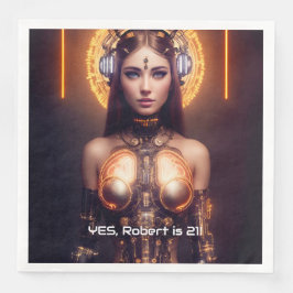 Servilleta De Papel De Cena Cyborg, diosa dorada