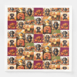 Servilleta De Papel De Cena Dachshund Fall Vibe