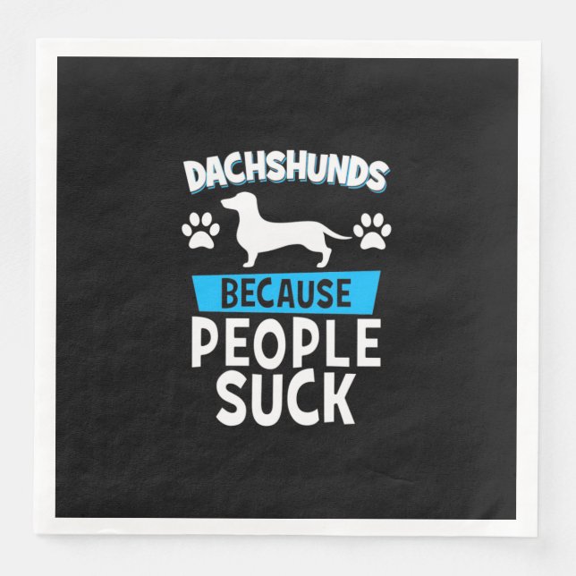 Servilleta De Papel De Cena Dachshunds con mis amigos (Anverso)