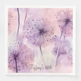 Servilleta De Papel De Cena Dandelions púrpura