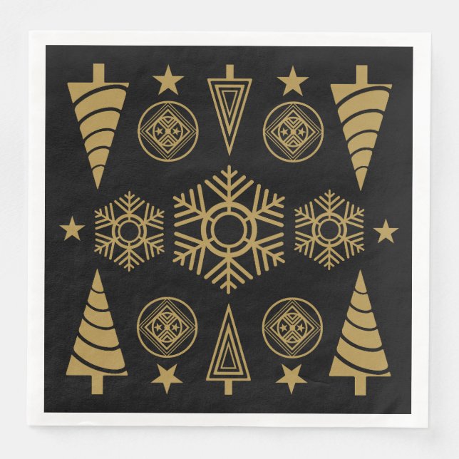 Servilleta De Papel De Cena Decoración Art Nouveau Navidad (Anverso)