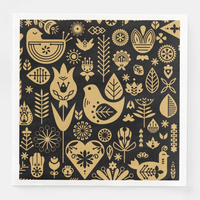 Servilleta De Papel De Cena Decoraciones navideñas nórdicas escandinavas (Anverso)