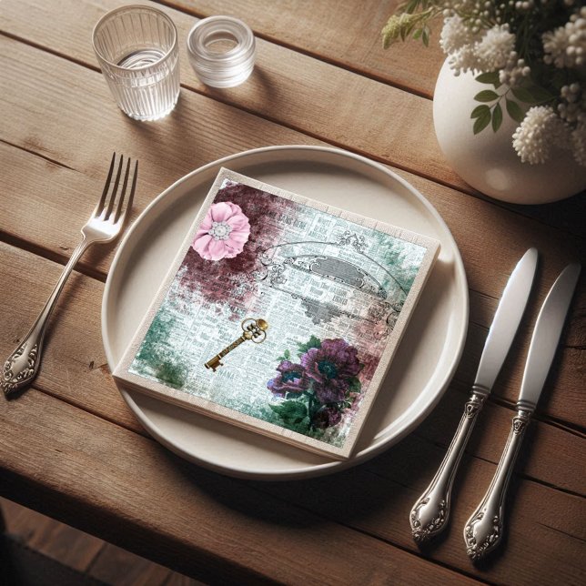 Servilleta De Papel De Cena Decoupage victoriana floral (Subido por el creador)