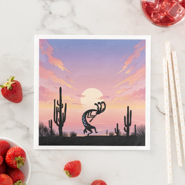 Servilleta De Papel De Cena Desert Southwestern Kokopelli (In situ)