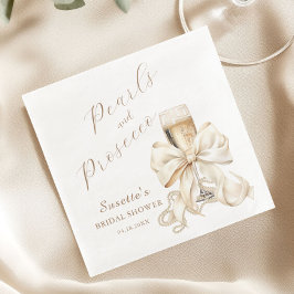 Servilleta De Papel De Cena Despedida de Soltera con Perlas Elegantes y Prosec