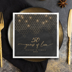 Servilleta De Papel De Cena Destacan el Oro 50 Aniversario ID1165