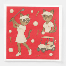 Servilleta De Papel De Cena Día de Canadá temática para golfistas que aman gat