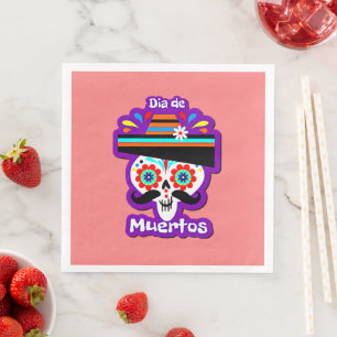 Servilleta De Papel De Cena Día de la Dama Rosa Muerta - para niños de familia
