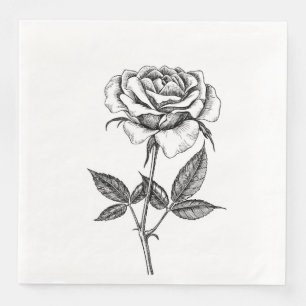 Servilleta De Papel De Cena dibujo Rosa