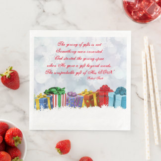 Servilleta De Papel De Cena Dichos de regalos de Navidad