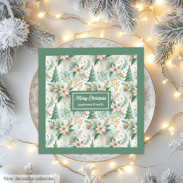 Servilleta De Papel De Cena Dill Green Napkins Luxury Holiday Floral Christmas