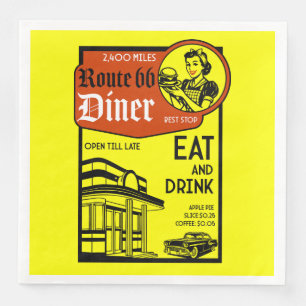 Servilleta De Papel De Cena Diner americano de los años 50