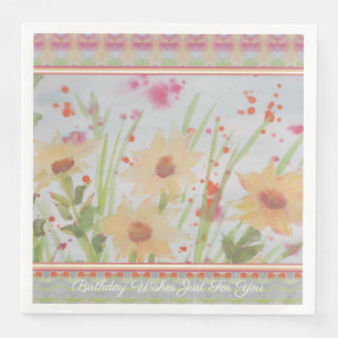 Servilleta De Papel De Cena Diseño de acuarela floral