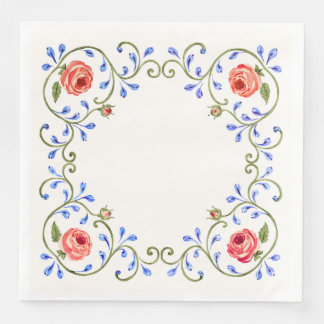 Servilleta De Papel De Cena Diseño de Rosa Mediterránea