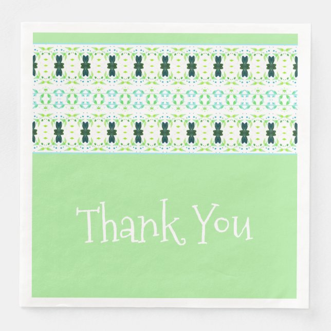 Servilleta De Papel De Cena Diseño Elegante Con Verde azulado (Anverso)