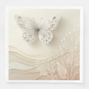 Servilleta De Papel De Cena Diseño gráfico de paleta suave de arte de mariposa