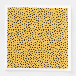 Servilleta De Papel De Cena Diseño gráfico de puntos desiguales en negro y ama