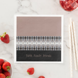 Servilleta De Papel De Cena Diseño moderno con estampado con gris azul y negro
