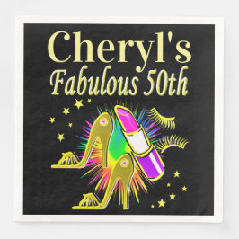 SERVILLETA DE PAPEL DE CENA DIVA PERSONALIZADO 50 Y FABULOUS