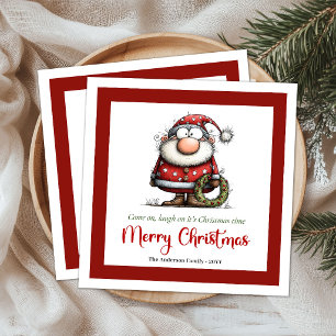 Servilleta De Papel De Cena Diviértete con Santa Claus Mínimo Navideño Caprich