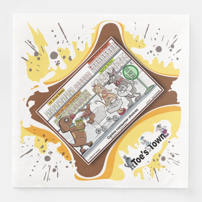 Servilleta De Papel De Cena Dog Daze | Absurd Visual Humor Dinner Napkin (Anverso)