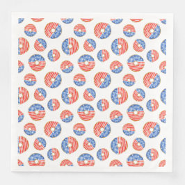 SERVILLETA DE PAPEL DE CENA DONUTS AZULES ROJOS PATRIÓTICOS