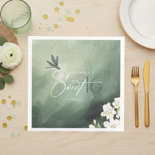 Servilleta De Papel De Cena Dragón Libélula Floral Dulce 16 ID1310