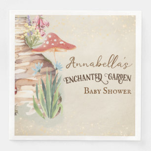 Servilleta De Papel De Cena Ducha de Bebé Jardín Encantado