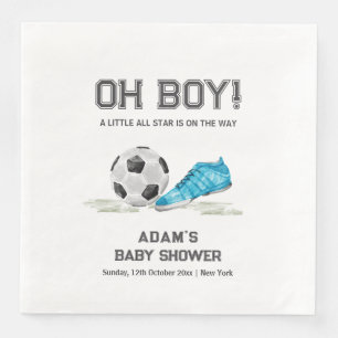 Servilleta De Papel De Cena Ducha de bebé niño fútbol Sport All Star acuarela