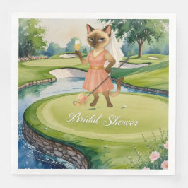 Servilleta De Papel De Cena DUCHA GOLF BRIDAL para golfista Gato Lover