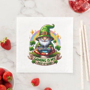 Servilleta De Papel De Cena Duende jugador del día de San Patricio