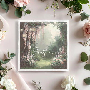 Servilleta De Papel De Cena Dulce de jardín encantado 16 ID1163 rosa