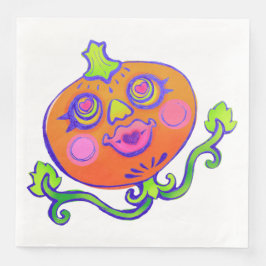 Servilleta De Papel De Cena Dulce decoración de calabaza de corazón