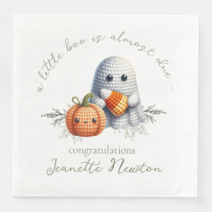Servilleta De Papel De Cena Dulce Fantasma de Ganchillo Halloween Baby Shower