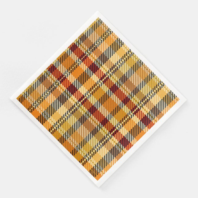 Servilleta De Papel De Cena Earthtone Plaid Paper Party Napkins (Esquina)
