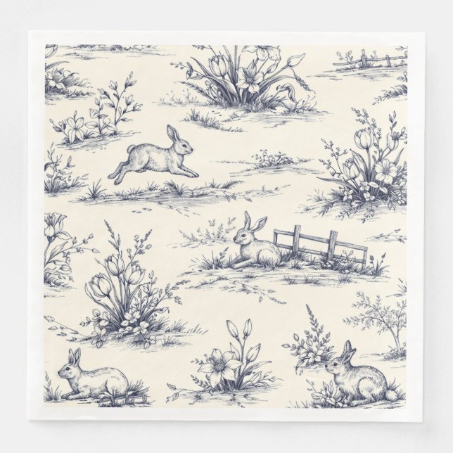 Servilleta De Papel De Cena Easter Bunny Plates (Anverso)