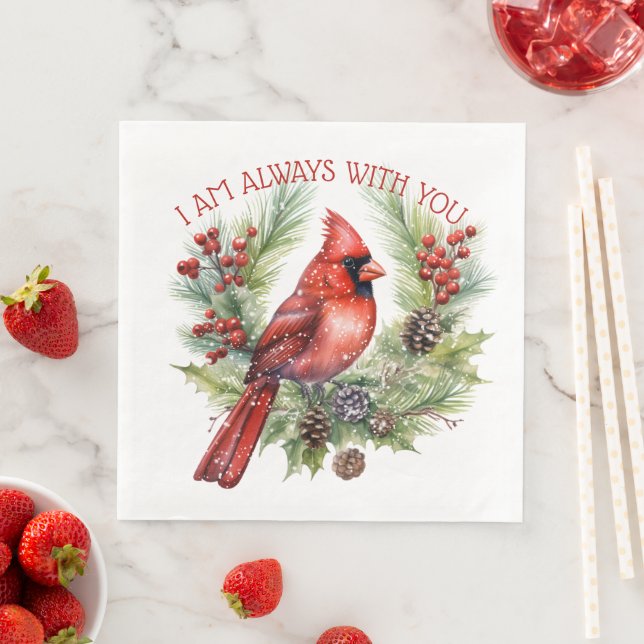 Servilleta De Papel De Cena El cardenal rojo Bird recuerda a tus Navidades de  (In situ)
