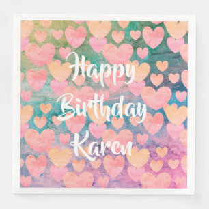 Servilleta De Papel De Cena El feliz cumpleaños #Karen servilletas del fiesta