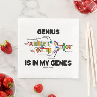 Servilleta De Papel De Cena El Genio Está En Mis Genes Replicación Del ADN