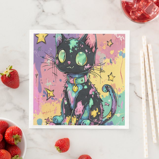 Servilleta De Papel De Cena El Gótico Kawaii Pastel Patchwork Gótico Creepy (In situ)