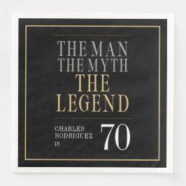 Servilleta De Papel De Cena El hombre el mito la leyenda 70 cumpleaños