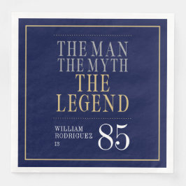 Servilleta De Papel De Cena El hombre el mito la leyenda 85 cumpleaños
