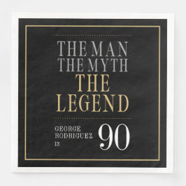 Servilleta De Papel De Cena El hombre el mito la leyenda 90 cumpleaños