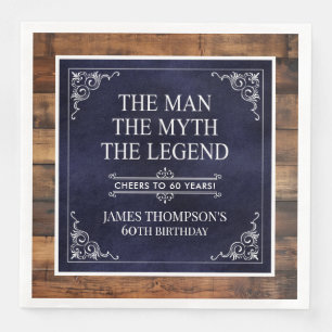 Servilleta De Papel De Cena El Hombre El Mito La Leyenda Cumpleaños 60