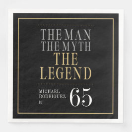 Servilleta De Papel De Cena El hombre el mito la leyenda cumpleaños 65