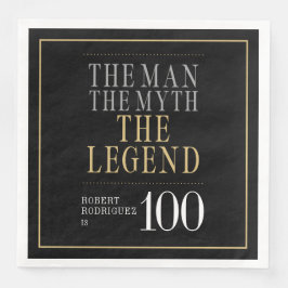 Servilleta De Papel De Cena El hombre el mito la leyenda cumpleaños número 100