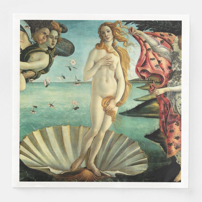 Servilleta De Papel De Cena El nacimiento de Venus por Sandro Botticelli (Anverso)
