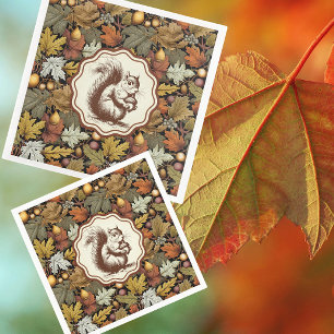 Servilleta De Papel De Cena El otoño de William Morris sale con retro de ardil