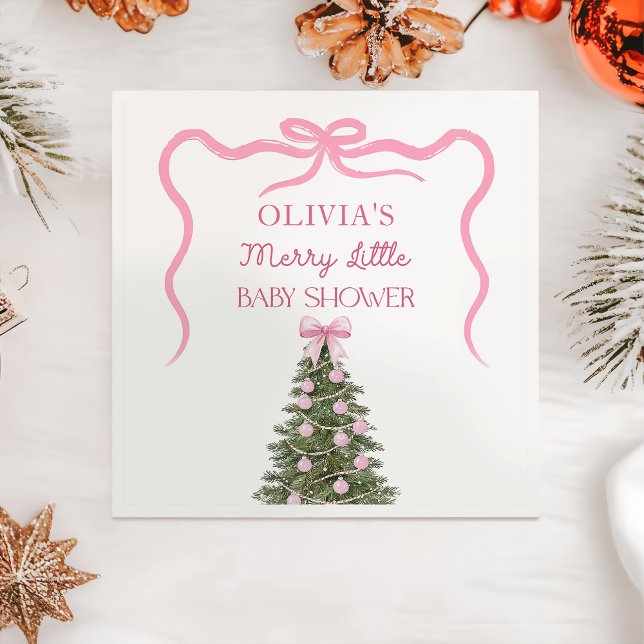 Servilleta De Papel De Cena Elegant Bow Christmas Tree Party Napkin (Subido por el creador)